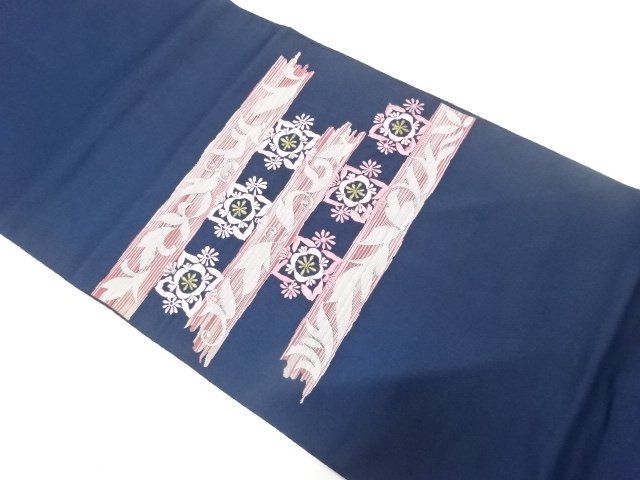 JAPANESE KIMONO / ANTIQUE NAGOYA OBI / EMBROIDERY / FLOWER